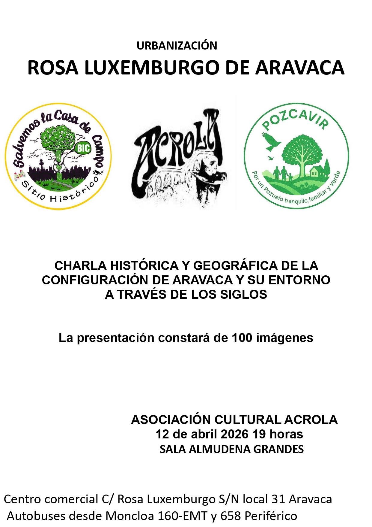 Charla histórica y geográfica de la configuración de Aravaca y su entorno