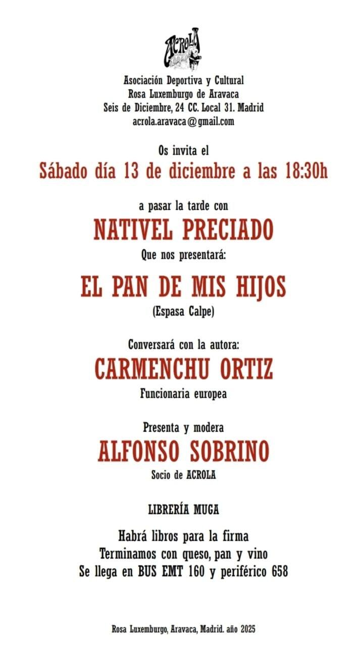 El pan de mis hijos, de Nativel Preciado