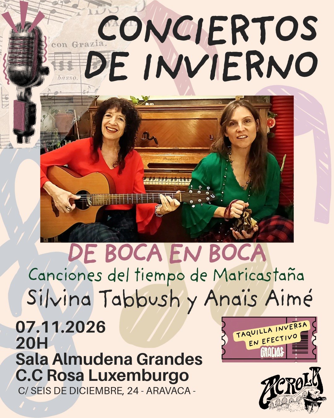 Cartel de De boca en boca, con Silvina Tabbush y Anaïs Aimé